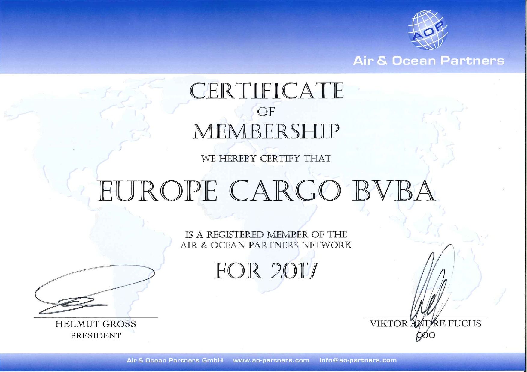 Member Certificate AOP 2017